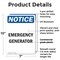 Signmission Emergency Generator, 7 in W x Rectangle, Plastic OS-2PACK-NS-P-710-V-11856 - alternate 6